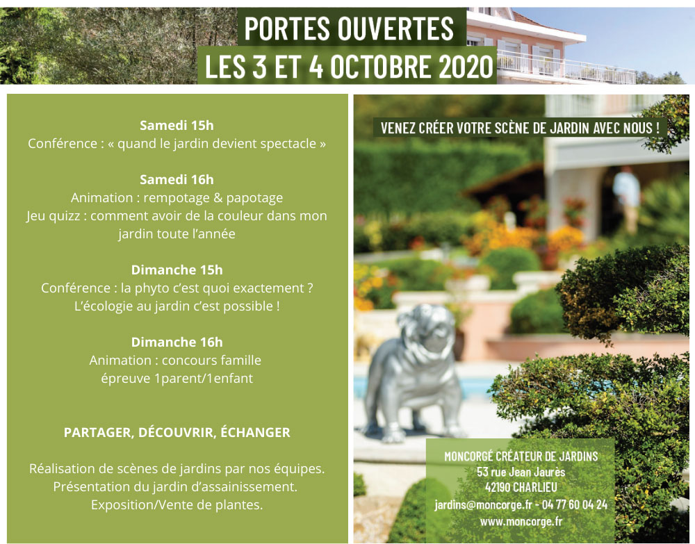 Programme journées portes ouvertes Moncorgé 3 et 4 10 2020