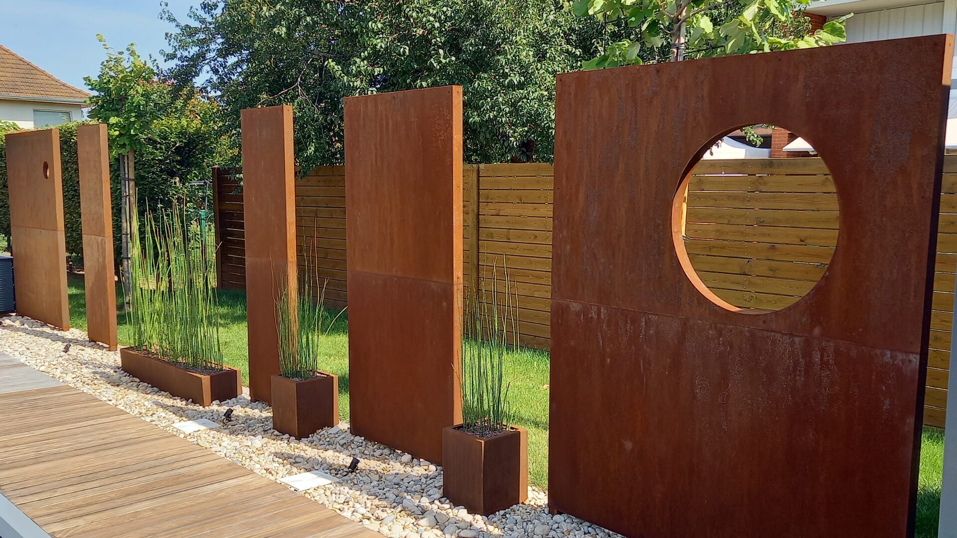 amenagement de jardin Paray-le-Monial- brise vue corten